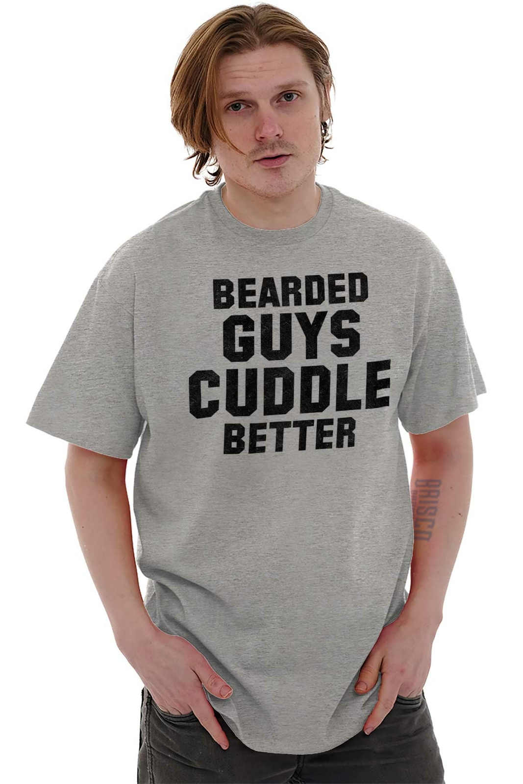 Bearded Guys Cuddle Better Funny Beard Humor Mens Casual Crewneck T Shirts Tees gallery