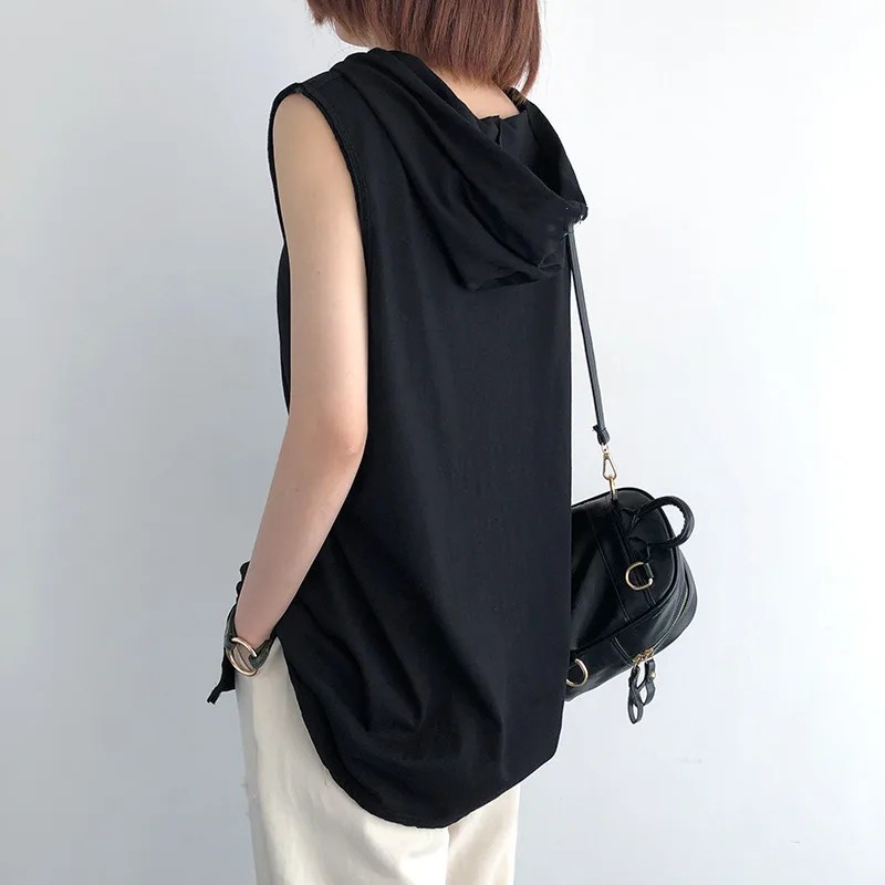 Solid Color Men's Tank Tops Vest Sleeveless Tees For Male Hooded gallery