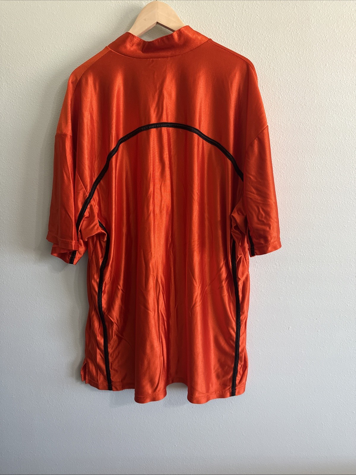 Vintage Y2K Nike Team Sports Snap front Warm Up Jersey Orange Men's XL gallery