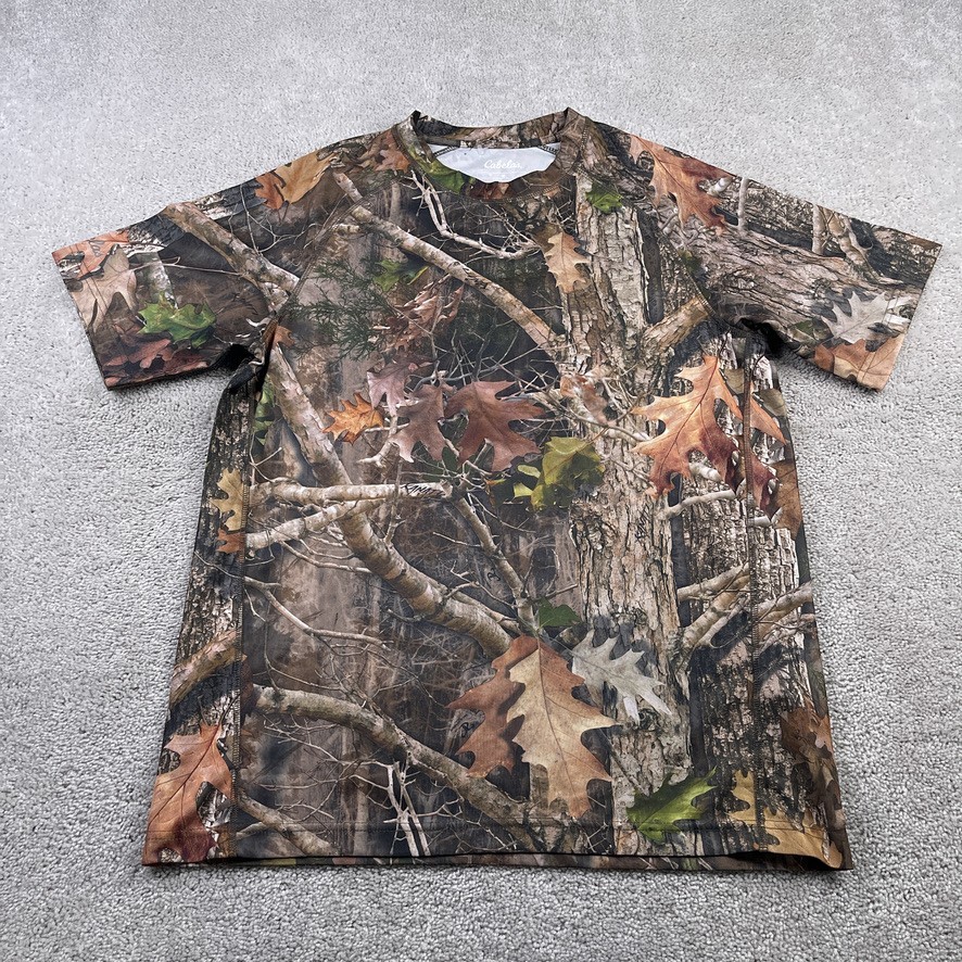 Cabelas Shirt Mens Medium Brown True Timber Camo Kanati Hunting Performance