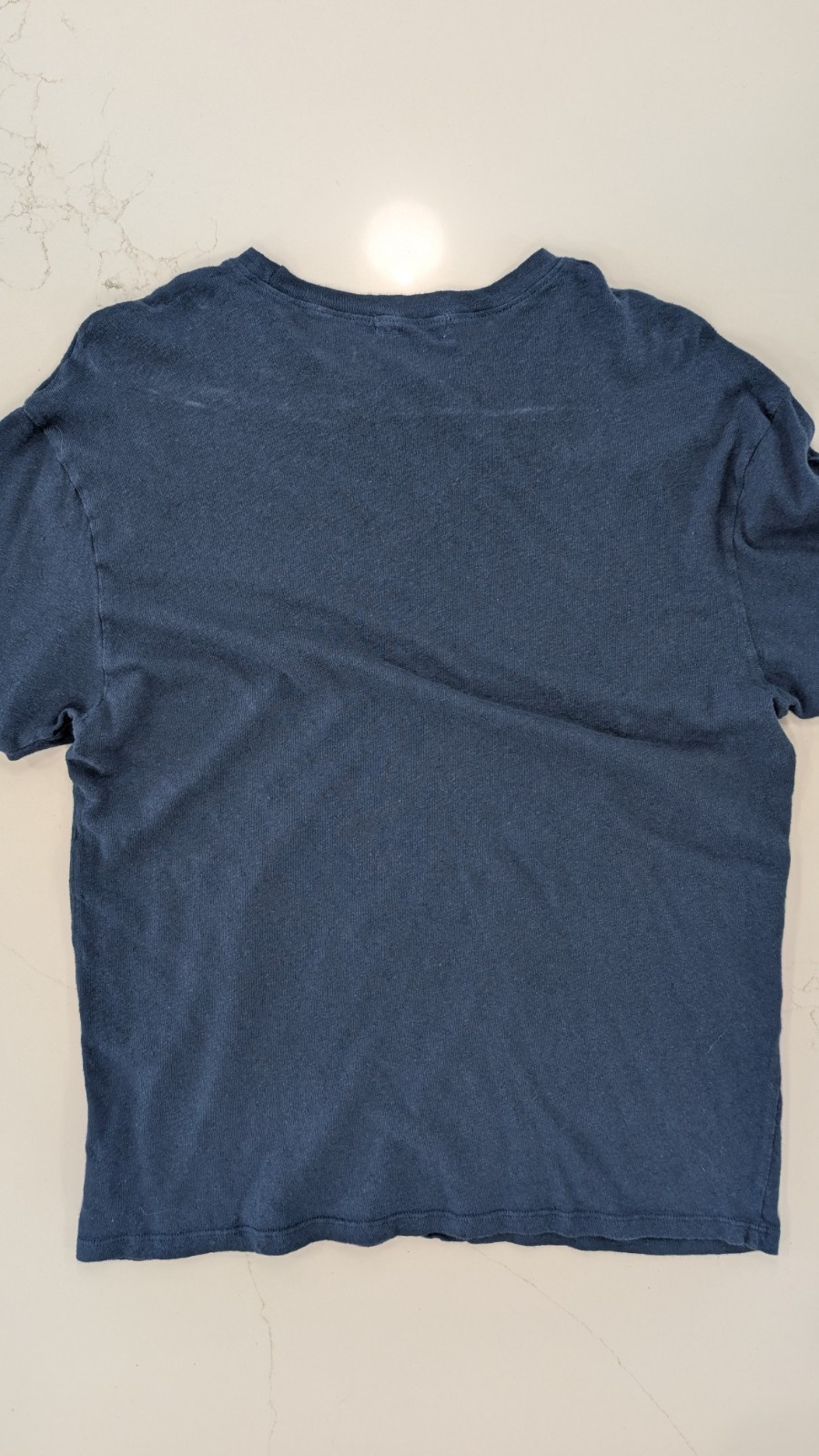 NWT American Trench Indigo Cotton Linen Tee Shirt Mens Small S Made in USA gallery