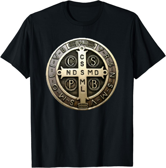 NEW LIMITED St. Benedict Medal Saint Benedict Cross Catholic Christian T-Shirt gallery
