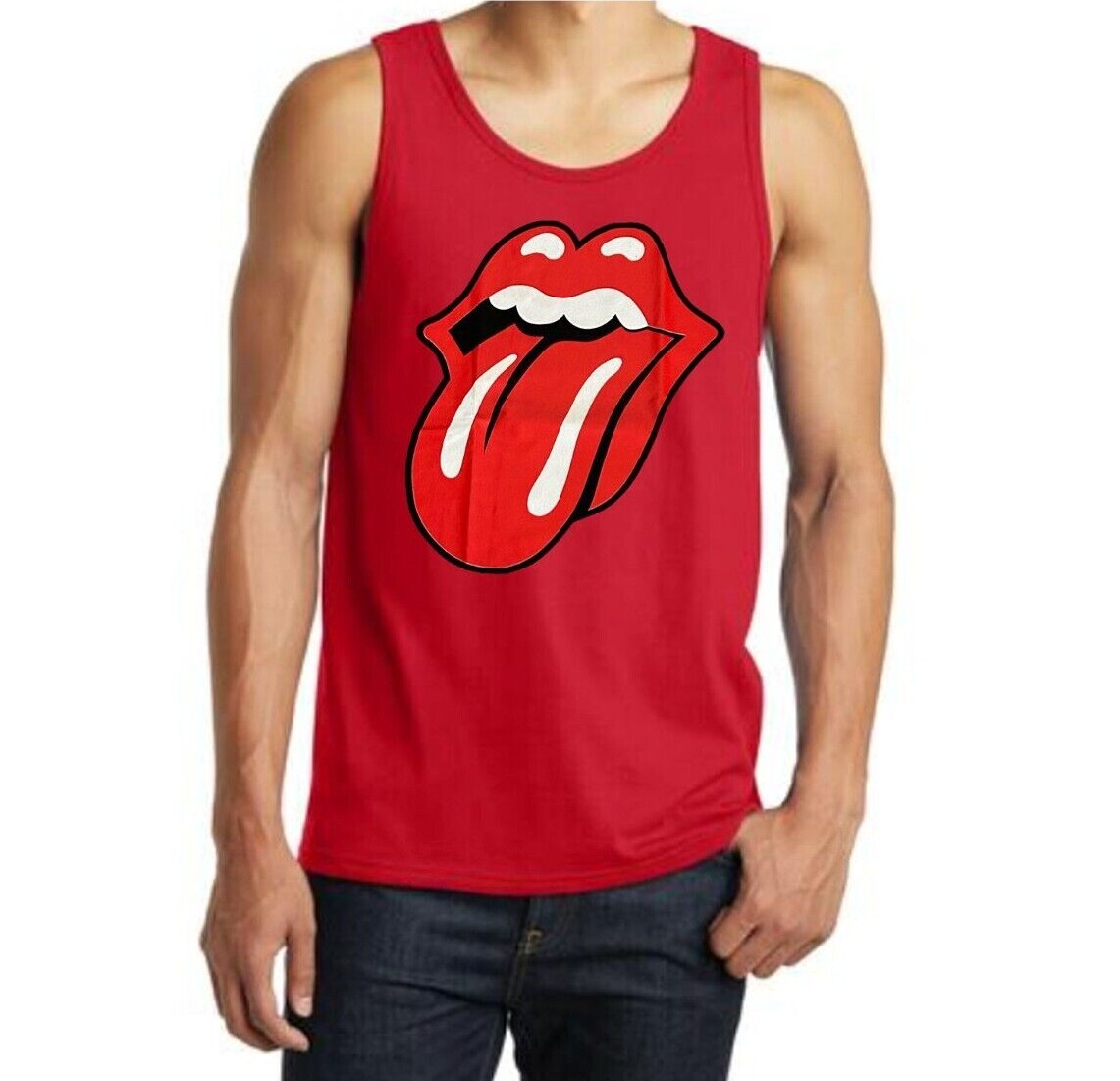 ROLLING STONES CLASSIC TONGUE PUNK ROCK Band Tank Top (Various Colors) gallery