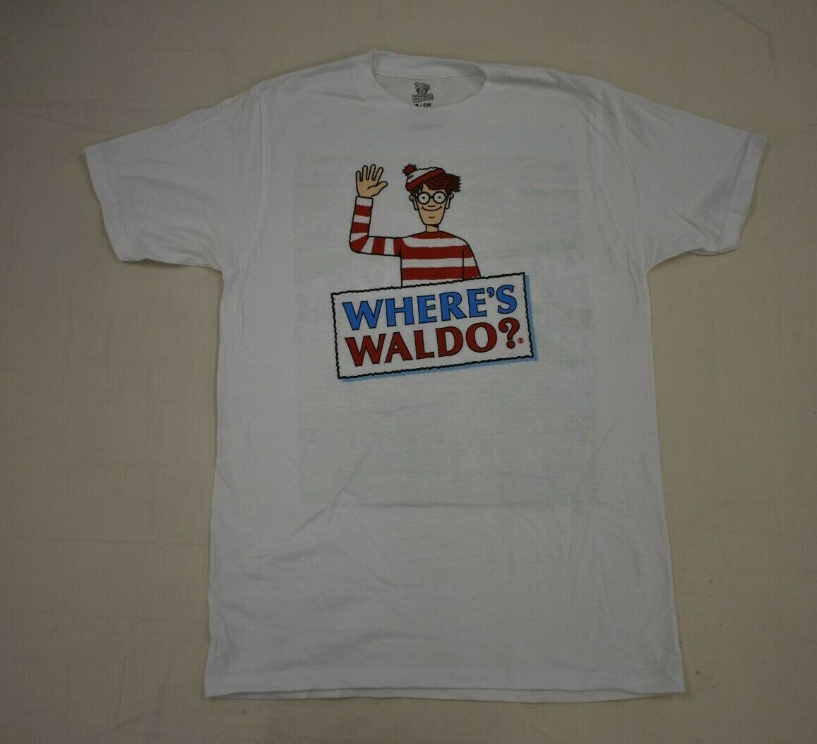 Where's Waldo Mens 2-Sided White Tee Shirt New S, M, L, XL gallery
