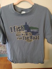 M & O Blue Fisherman T Shirt Sz L