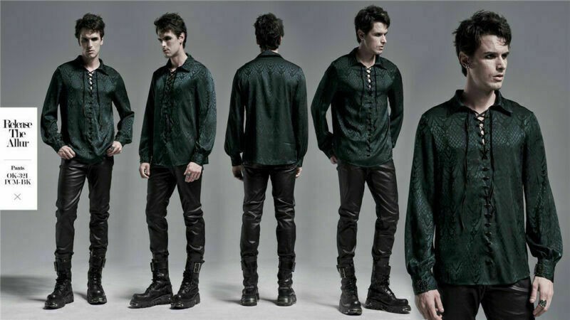 Men Gothic Gorgeous Jacquard Shirts Retro Formal Prom Party Long Sleeve Blouses gallery