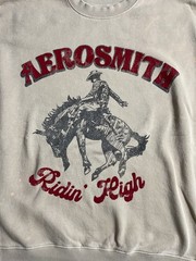 Aerosmith Ridin’ High Cowboy Sweatshirt Flocked Velvet