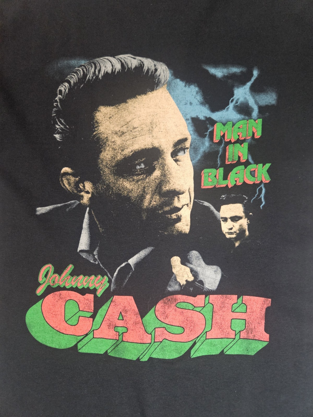 Johnny Cash Graphic Tee Mens Small Black Retro Country Music Festival Wear gallery