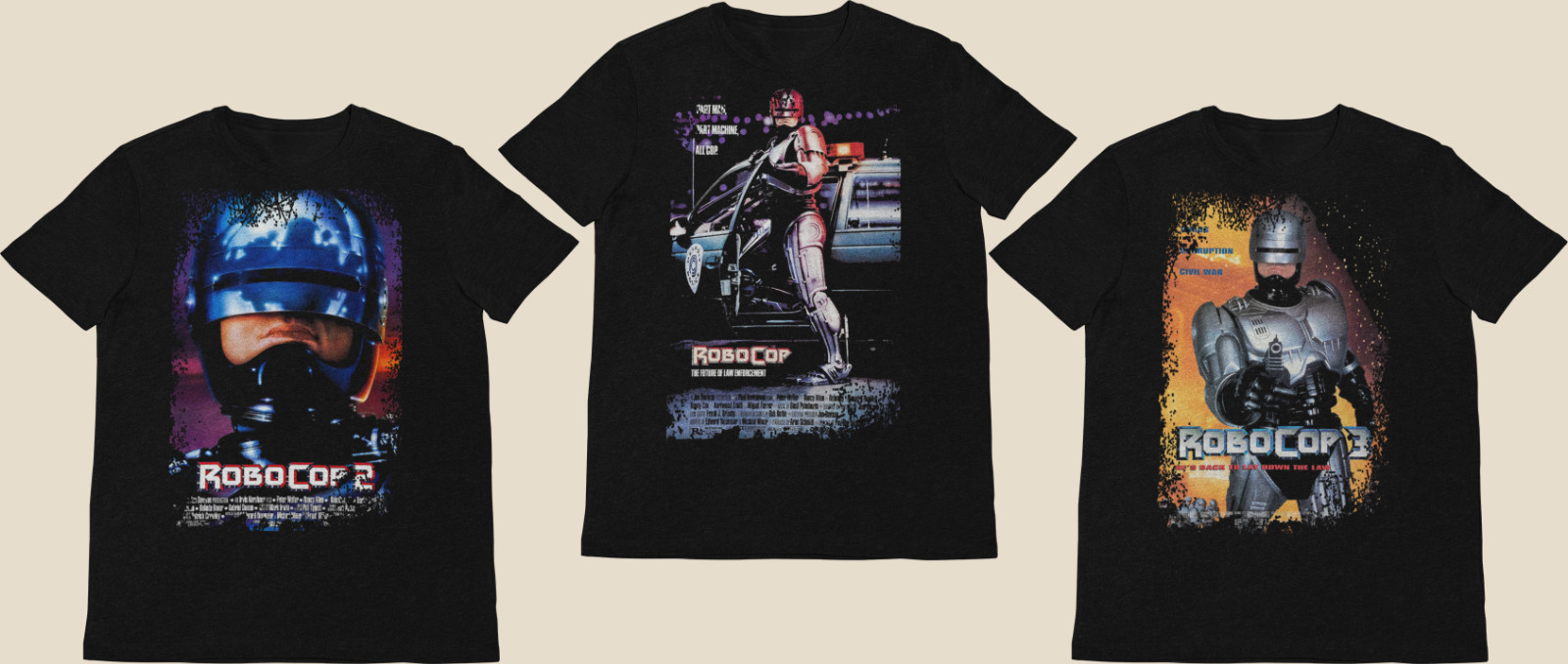 Robocop Collection - Movie Poster inspired Unisex Black T-Shirts gallery