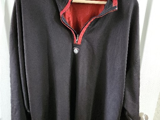 VTG Air Jordan Red Black Long Sleeve Pullover 1/4 Zip Jacket Men's Size Large gallery