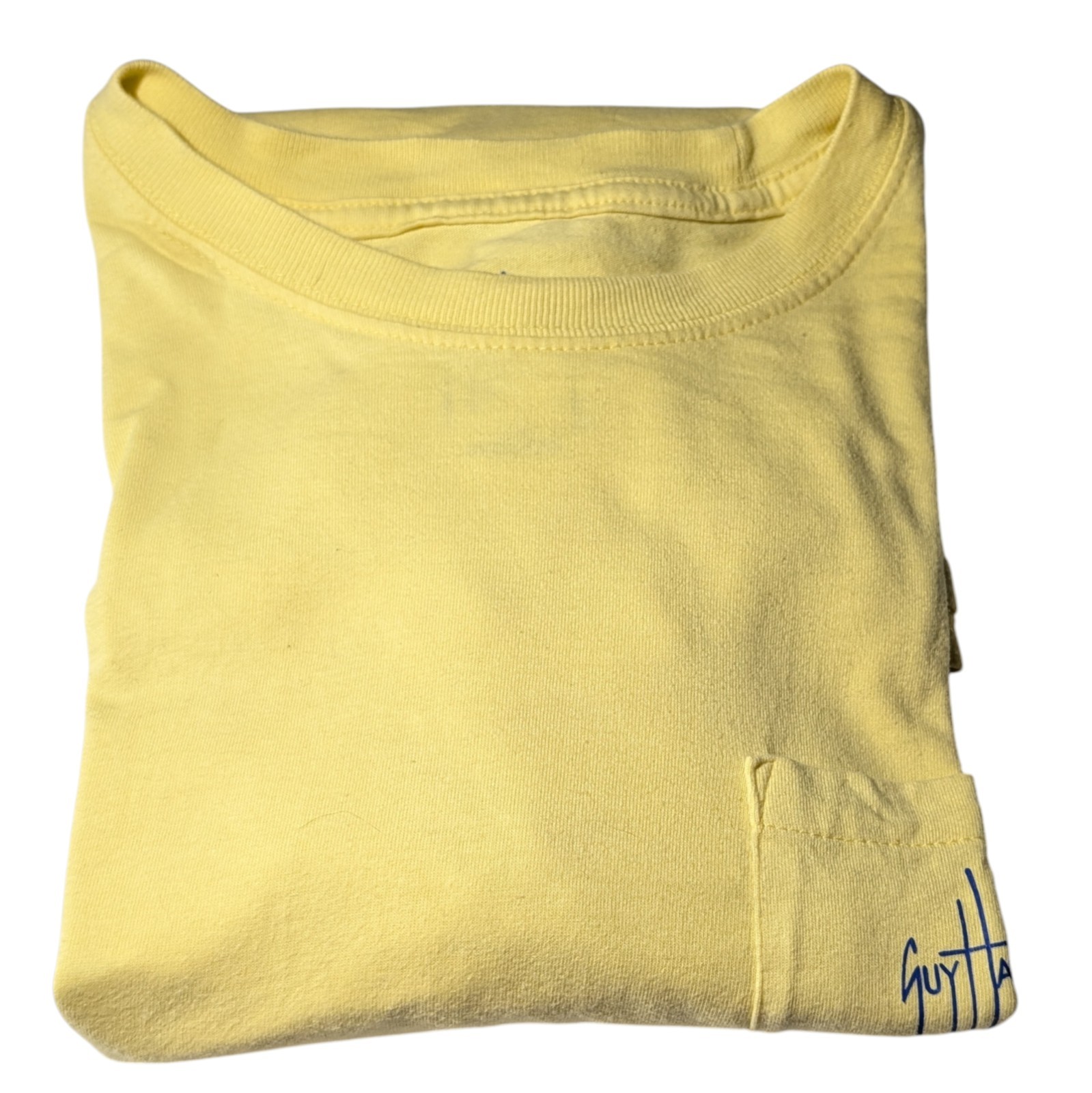 Guy Harvey Tee Shirt Yellow Nautical Fish Beach Life Pocket Tee Mens Large gallery