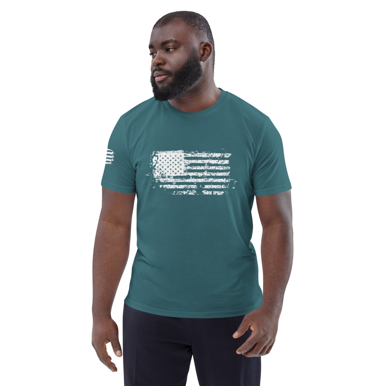 USA Distressed Flag T Shirt American Patriotic Tee white flag gallery