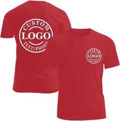 Custom Business Logo T-Shirt Front Back Upload Photo Text Logo 100% Cotton