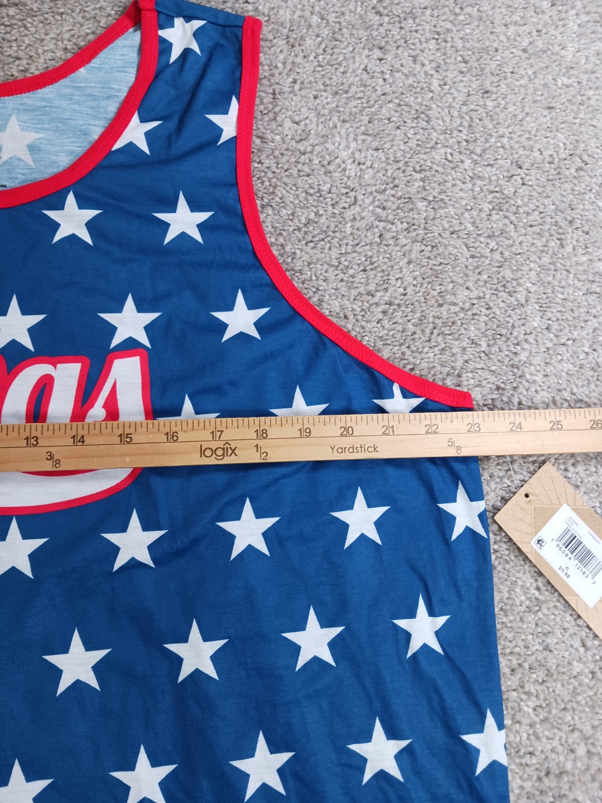 Home Free XL Mens Tank Top T-Shirt Blue Star Texas All Over Print Cotton NWOT gallery