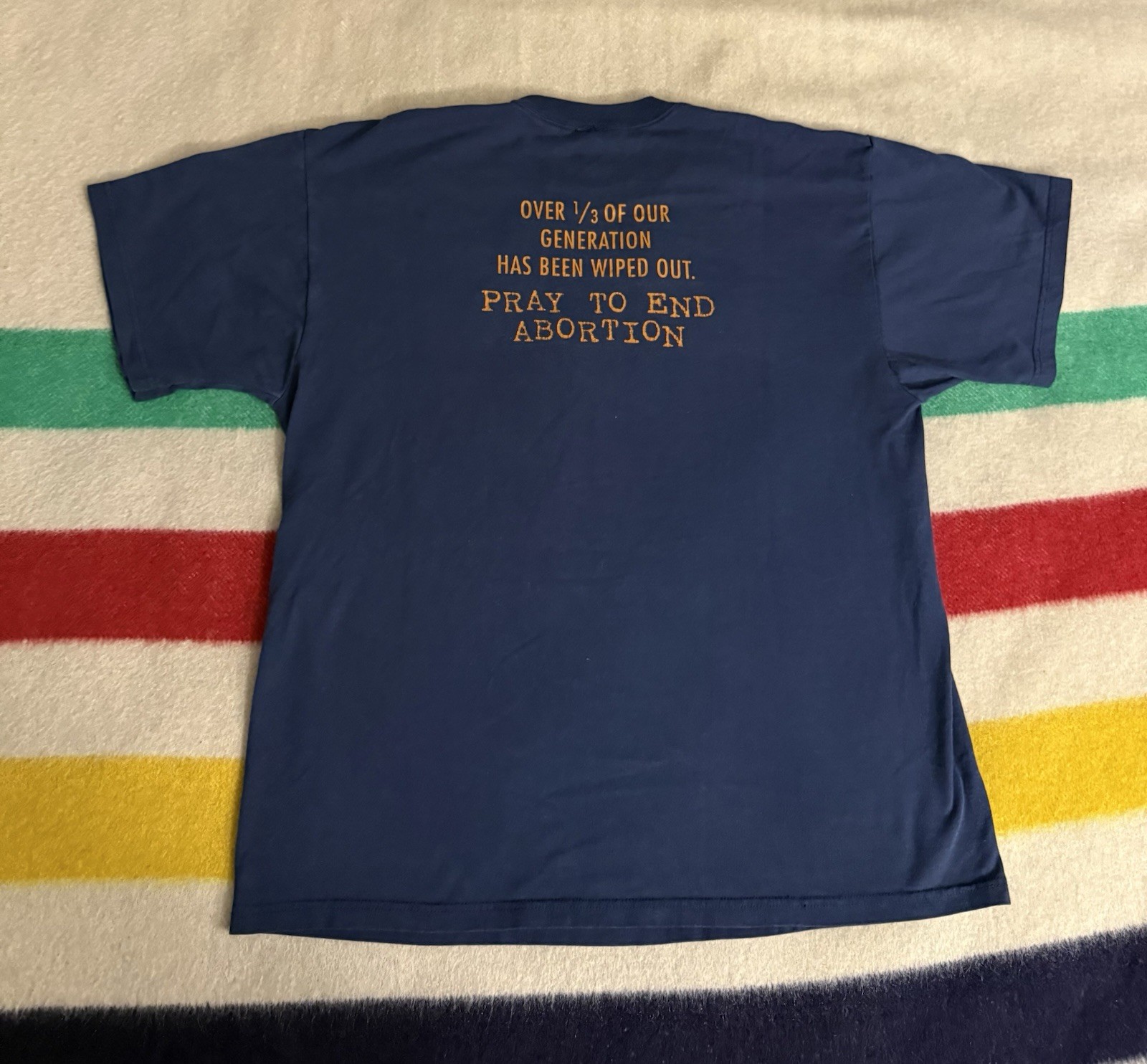 Vintage 90s Catholic Religious Art Pro Life Anti Abortion T-Shirt Size XL gallery