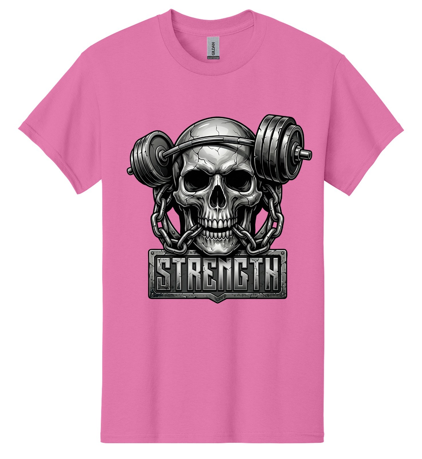 Skull Weightlifting Gym Workout Strength Fitness Men’s T-Shirt USA New Gift Tee