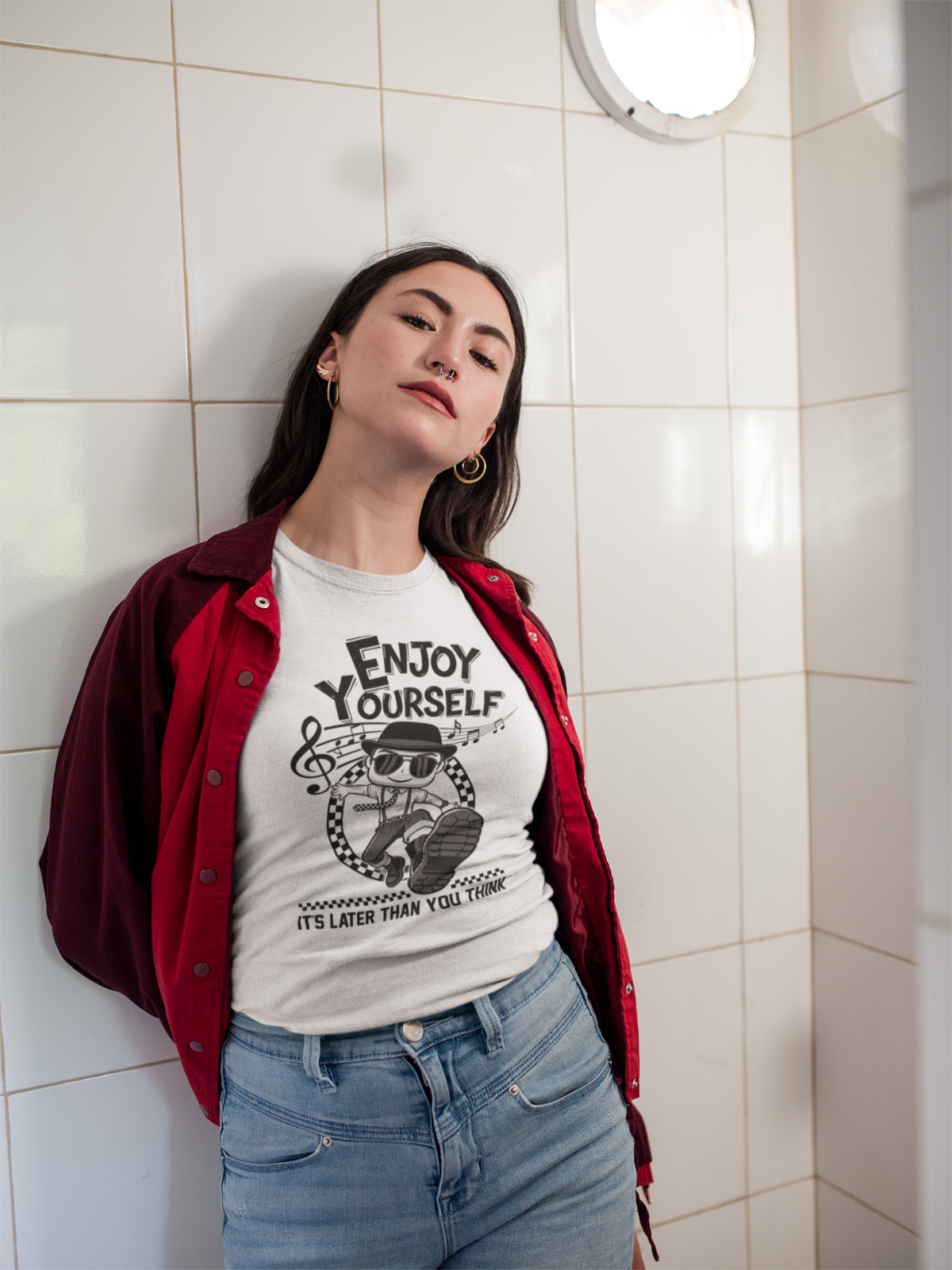 Enjoy Yourself 2-Tone SKA punk skateboard Rude boy 80's vinyl Tee Unisex t-shirt gallery