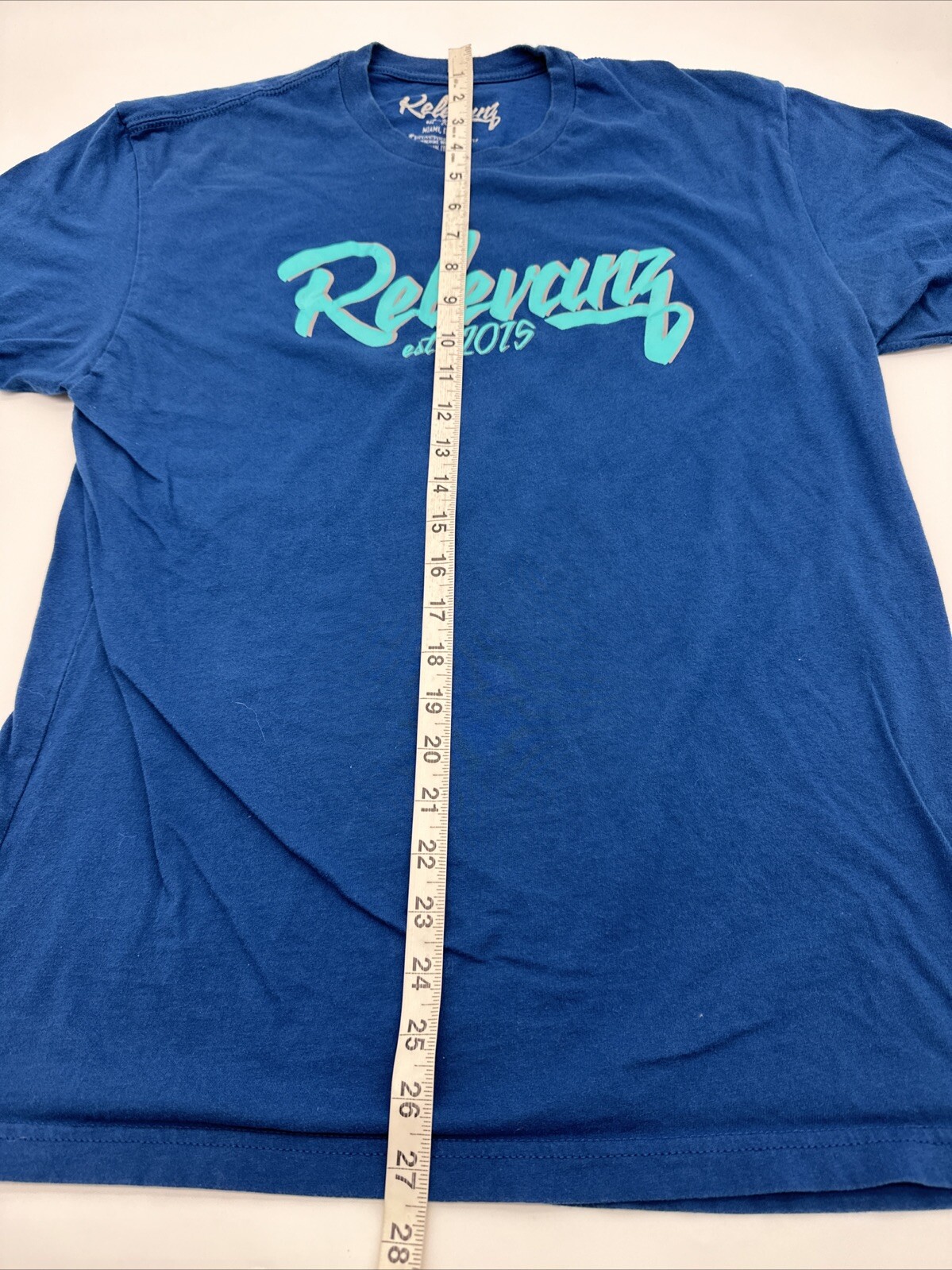 Relevanz T-Shirt Men Small Blue Spell Out Logo..#12640 gallery