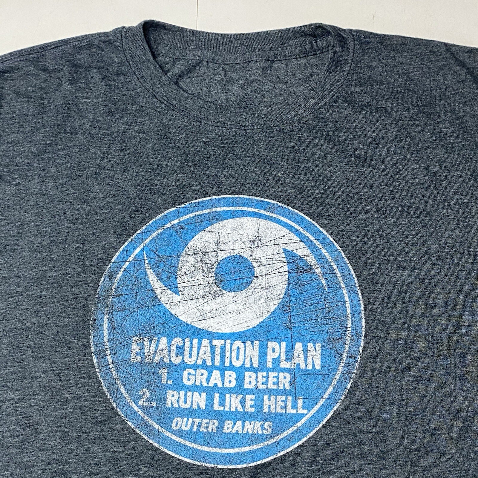 Outer Banks T Shirt Hurricane Funny Grab Beer Run! Adult Large L gallery
