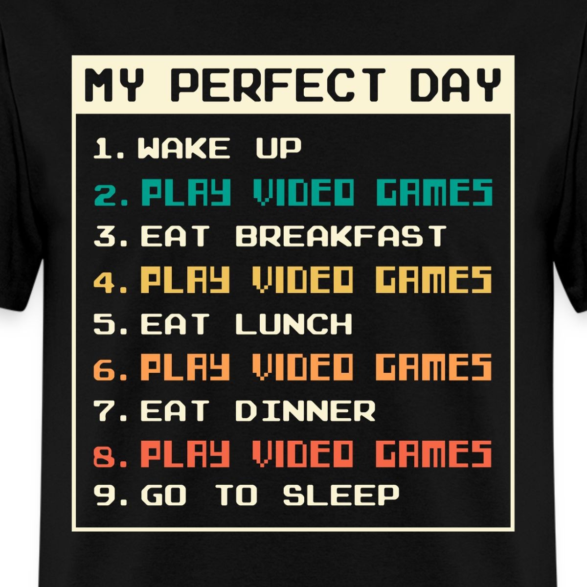 Gaming Perfect Day | Funny Gamer Routine Men's T-Shirt gallery