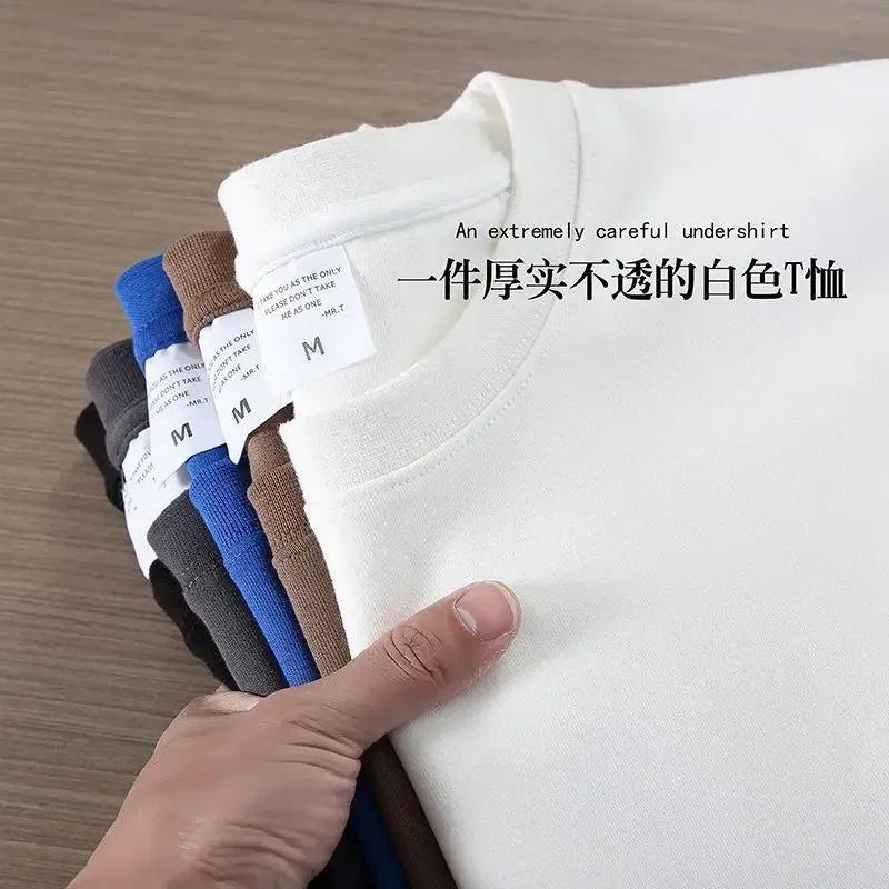 Men's Premium 500gsm Heavyweight Cotton Tee Thick Crew Neck Short Sleeve Tshirt gallery