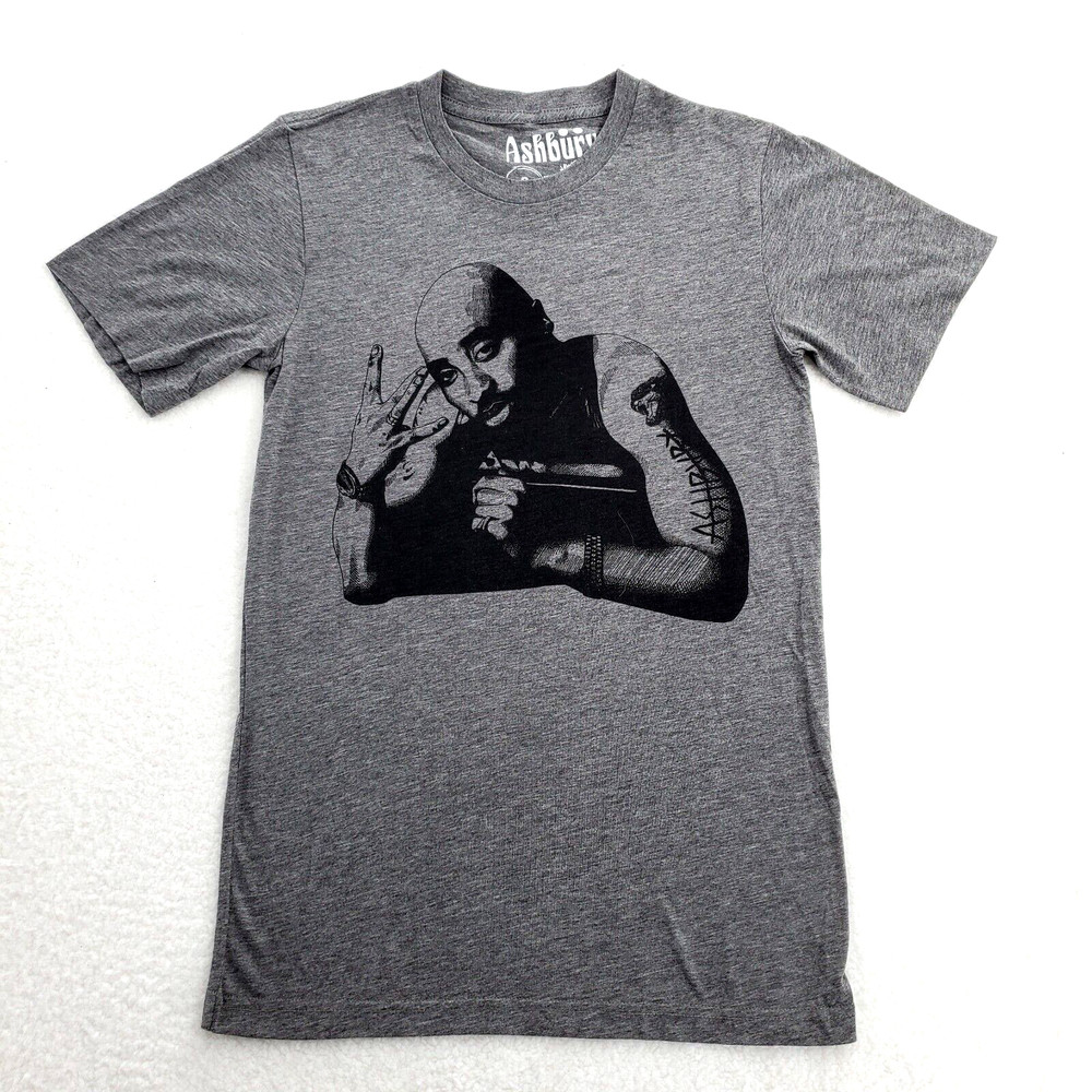 Ashbury 2Pac Mens Shirt Small Gray All Eyes On Me Tupac West Coast 90s Rap Row