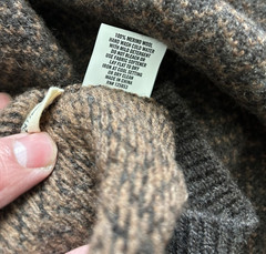 Taylor Stitch Eddy Crew Sweater Coffee Herringbone Merino Wool | 42 Large NWOT