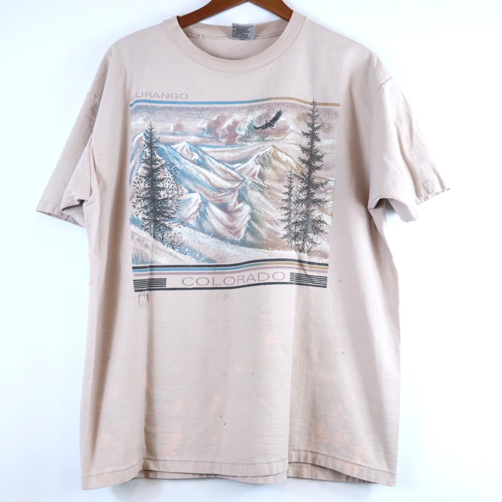 Vintage Durango Colorado Travel Destination Shirt Mountain Tops Scenic 90s XL gallery