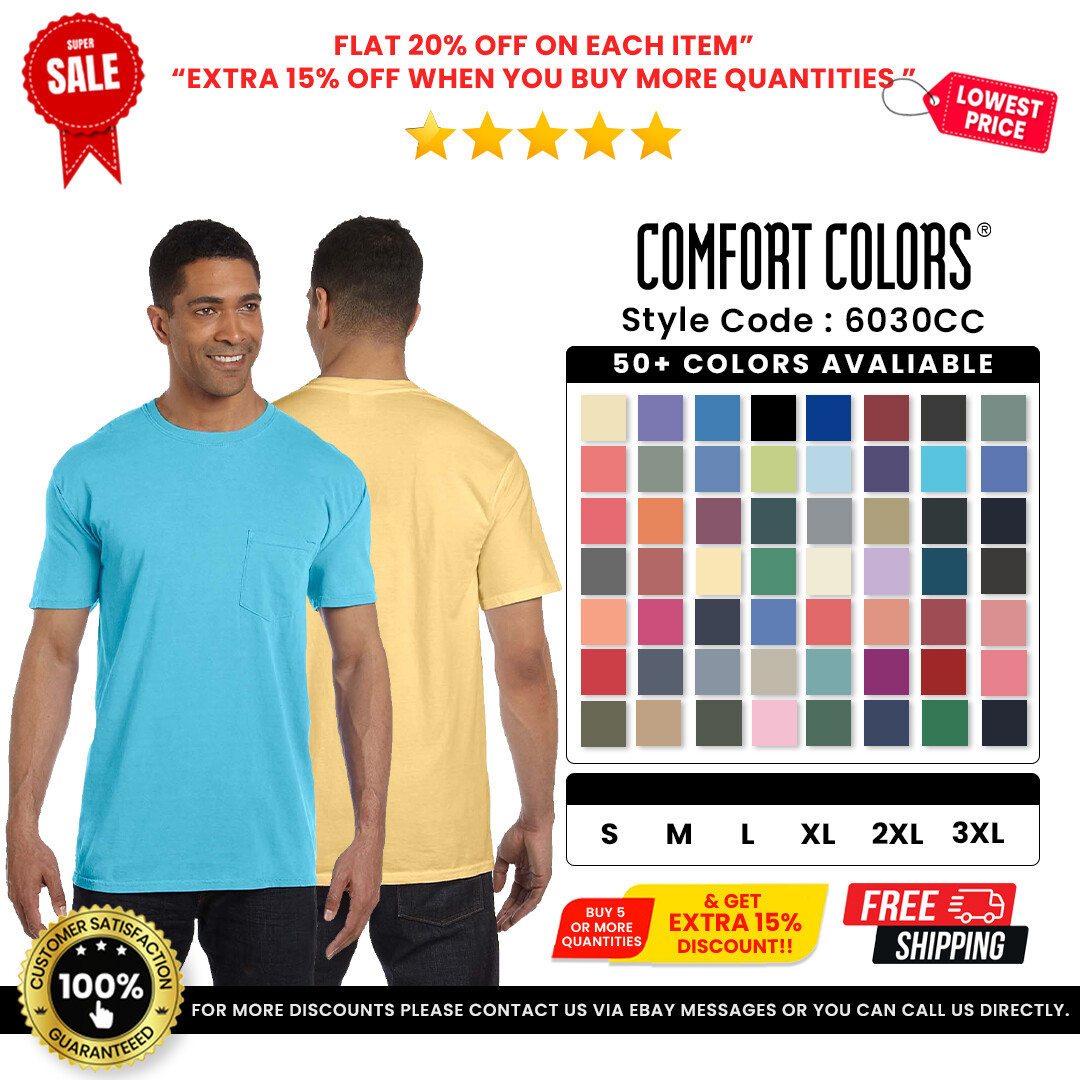 Comfort Colors 6030CC Unisex Cottton Short Sleeve RS Heavyweight Pocket T-Shirt gallery
