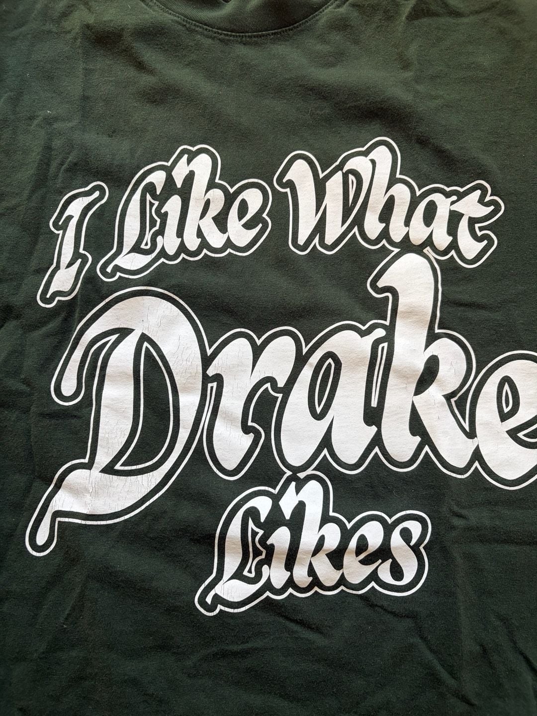 Drake It’s All A Blur Tour ‘I Like What Drake Likes’ Green Graphic T-ShirtCrack