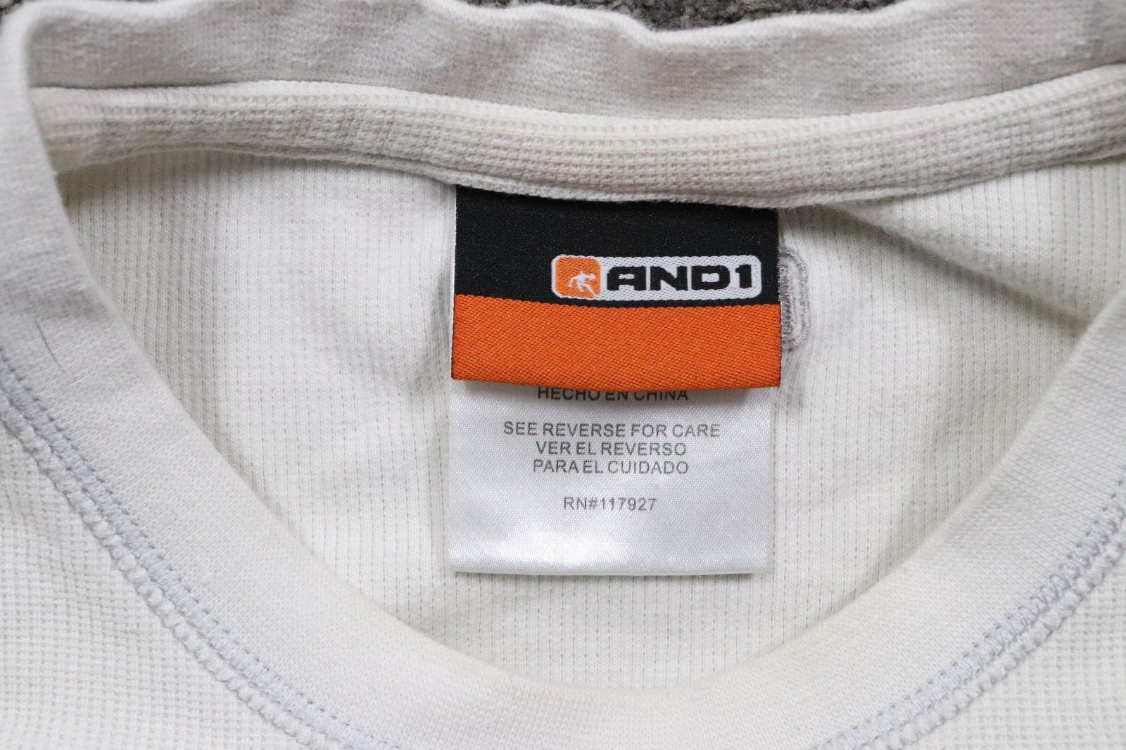 AND1 Y2K Vintage Thermal Shirt Men's XL White Grunge Skater Long-Sleeve Skater gallery