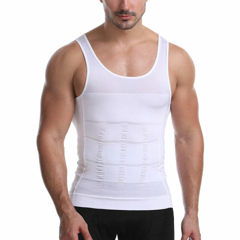 Men Cooling Gynecomastia T-shirt Posture Corrector Vest Compression Shaping Top gallery