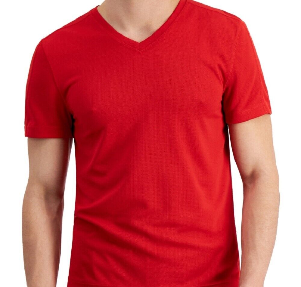 ID IDEOLOGY Men's Licorice Red Birdeye Mesh Short Sleeve T-Shirt NEW Large gallery