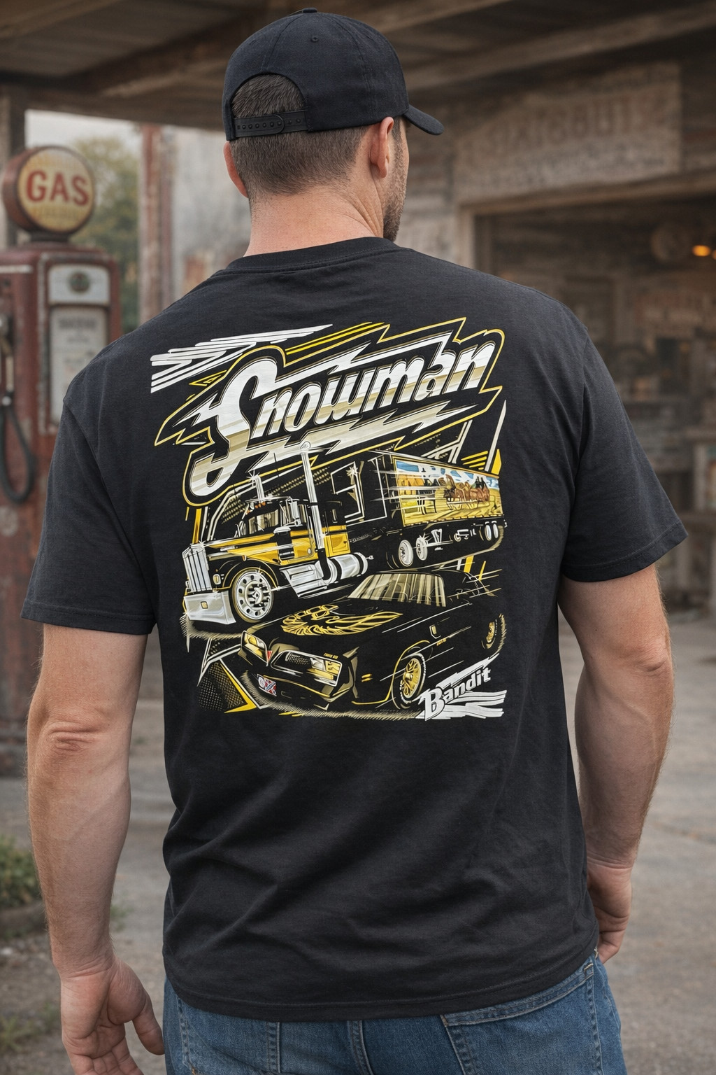 Snowman and Bandit Smokey and the Bandit Shirt 77 Trans Am Black all A/Sizes
