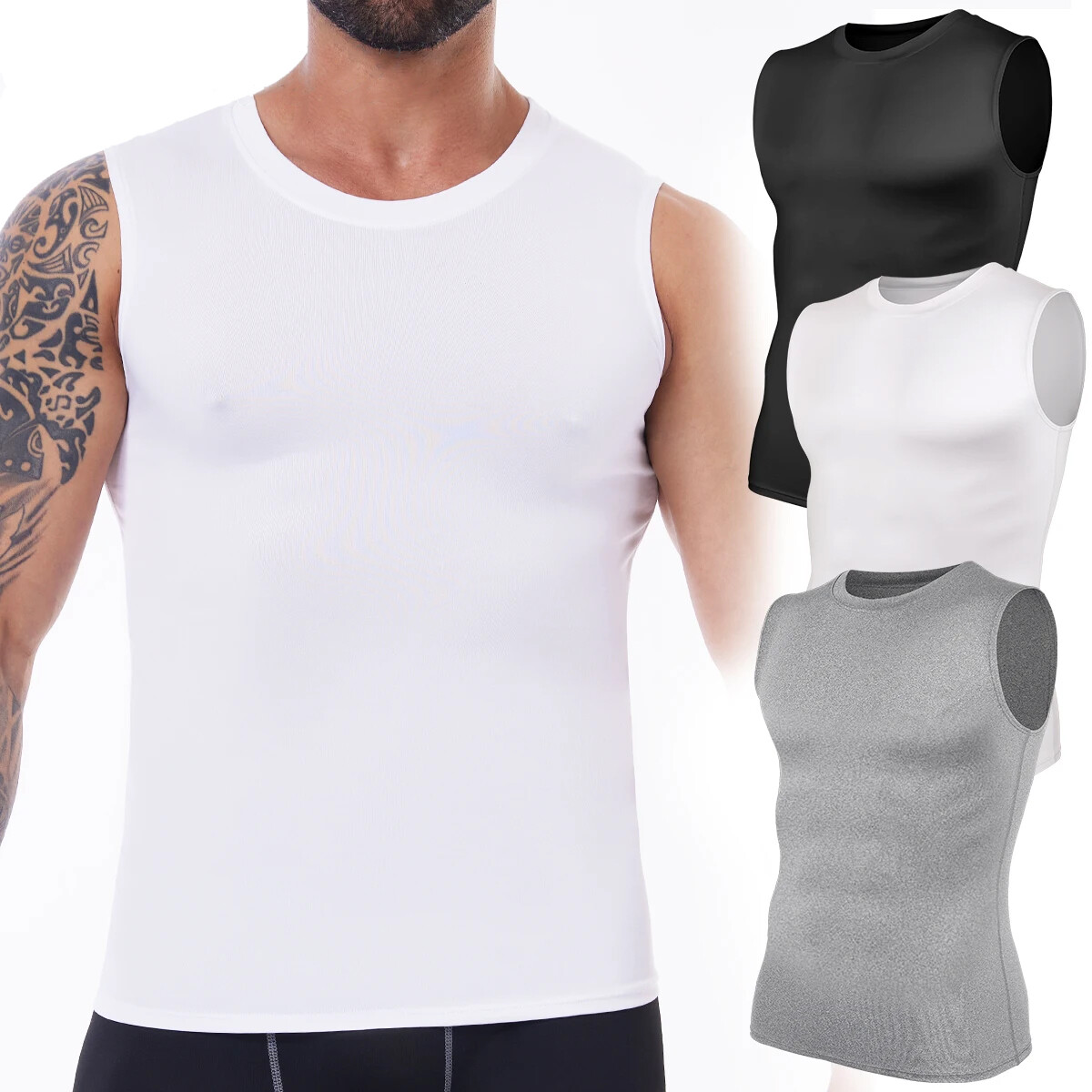 Men's Compression Vest Shirts Slimming Tank Tops Abs Abdomen Chest Undershirt gallery