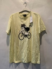 PAUL SMITH MENS REGULAR FIT GREEN COTTON TSHIRT MONKEY CYCLE SIZE M