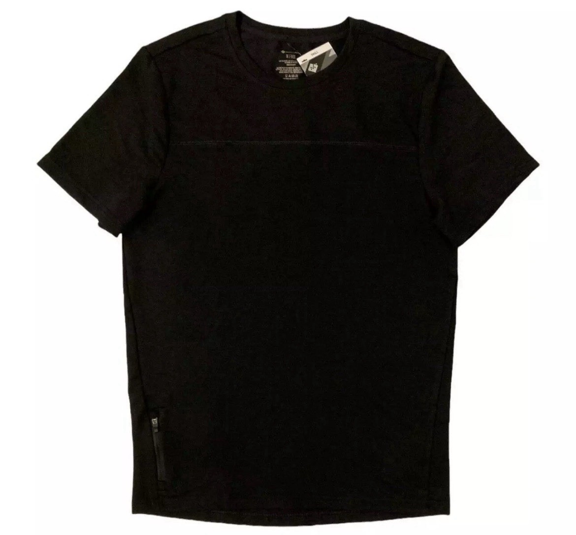 Member's Mark Shirt Men's Medium Zip Media Pocket Short Sleeve Luxe Tee gallery