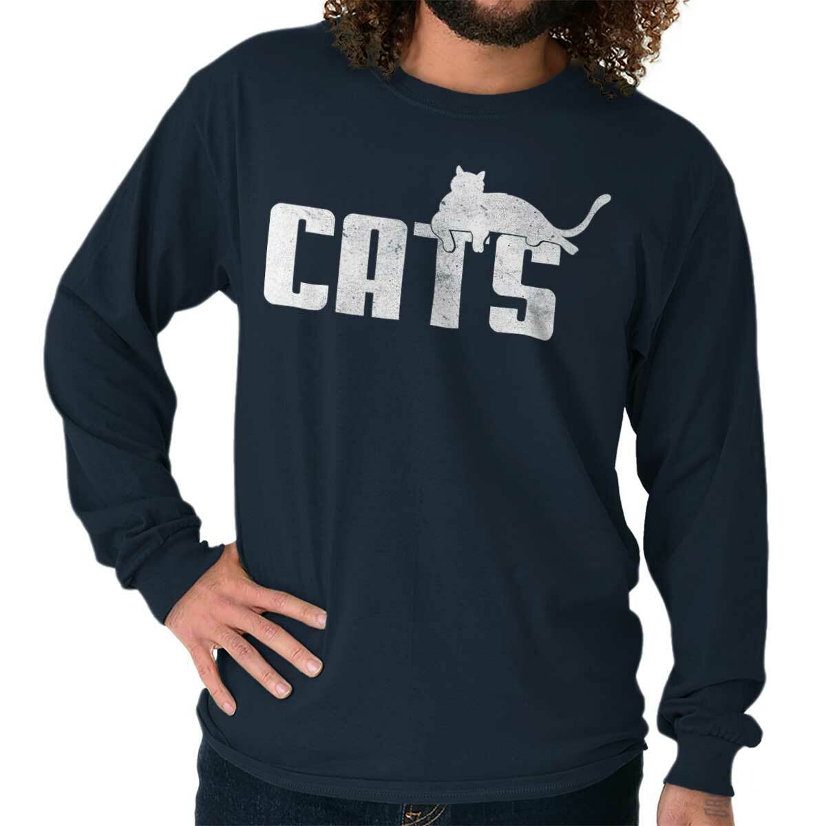 Cats Athletic Sports Classic Pet Owner Novelty Graphic Long Sleeve Tee gallery