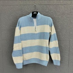 sweater with half zipperSweater For Men,Casual Soft Knitted Sweater,Handmade