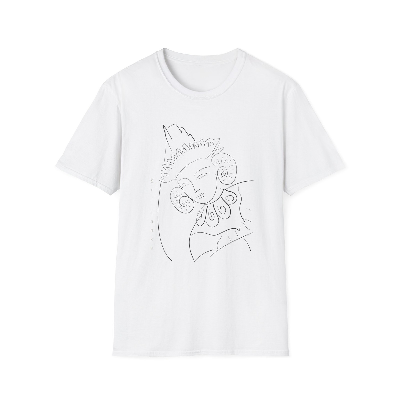 Sri Lanka tshirt, Traditional Sri Lankan Dancer White Tee Shirt, Softstyle Tee