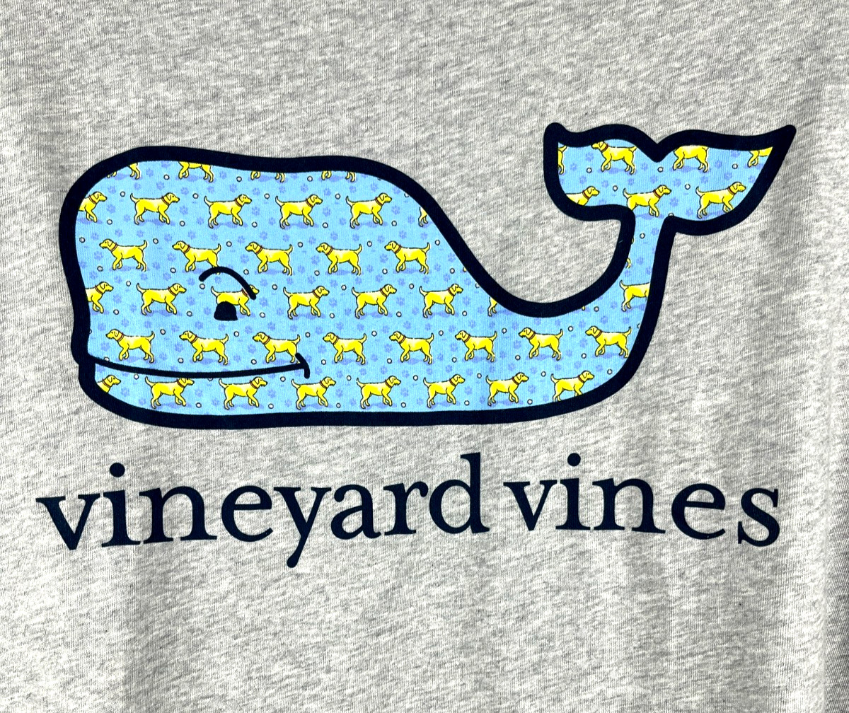 Vineyard Vines Men's Golden Retriever Dog Whale Gray T-Shirt Size Large - NEW gallery