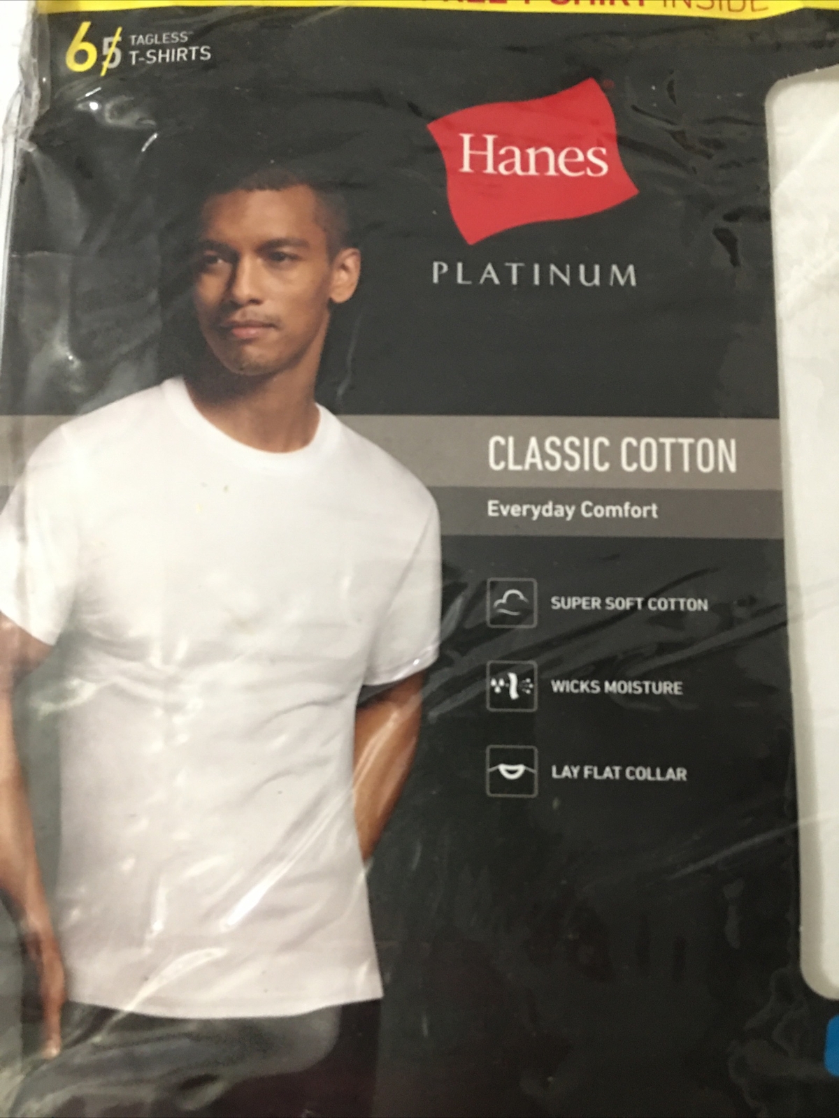 Hanes Platinum 6 Pack White T-Shirts Mens Size L Super Soft Cotton Wicking NEW gallery