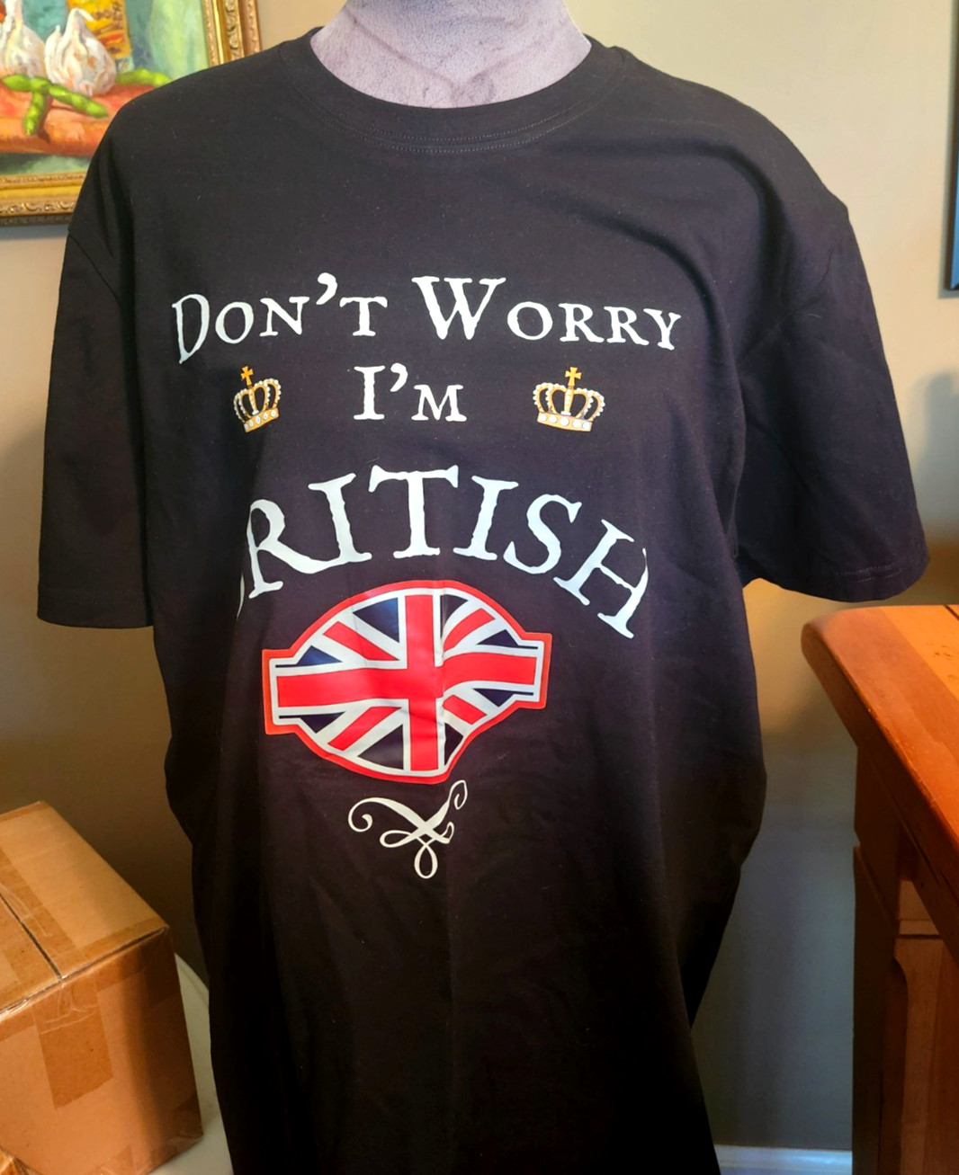 Don't Worry I'm British T-Shirt with Union Jack Flag XL made in China gallery