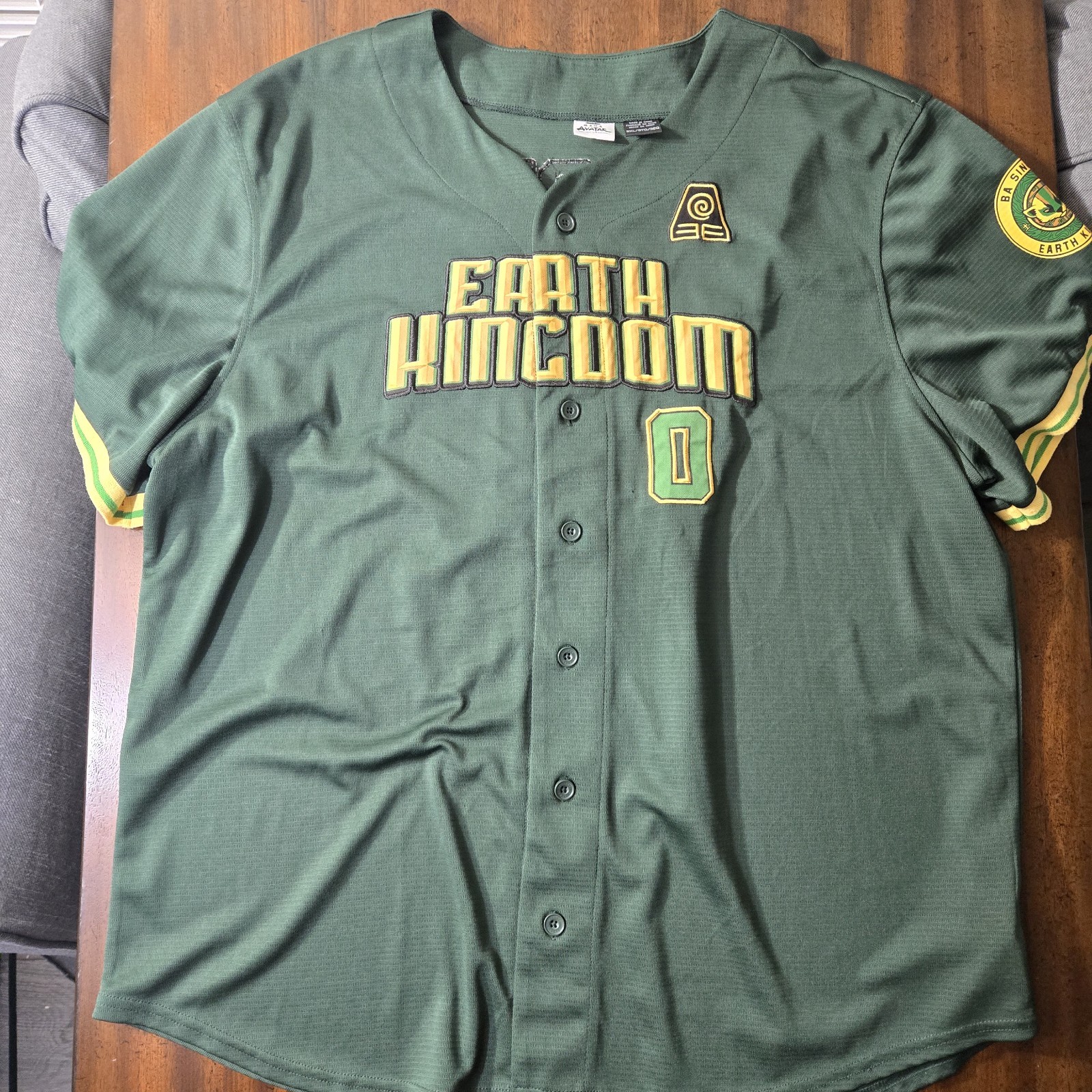 Avatar The Last Airbender Earth Kingdom Toph Baseball #0 Jersey, Adult Size 3XL gallery