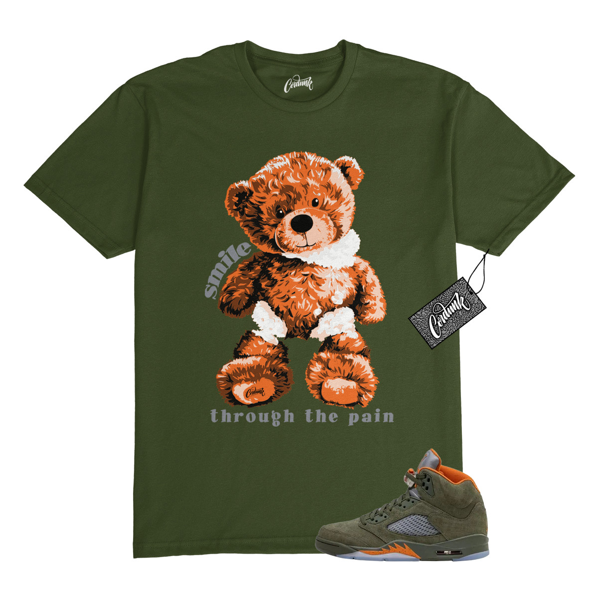 5 Olive Army Solar Orange Black Grey T Shirt Match SMILE gallery