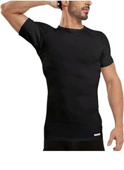 2X Ejis Sweat Defense Model Crew Undershirt T Shirt Modal Black Large Men’s Tee