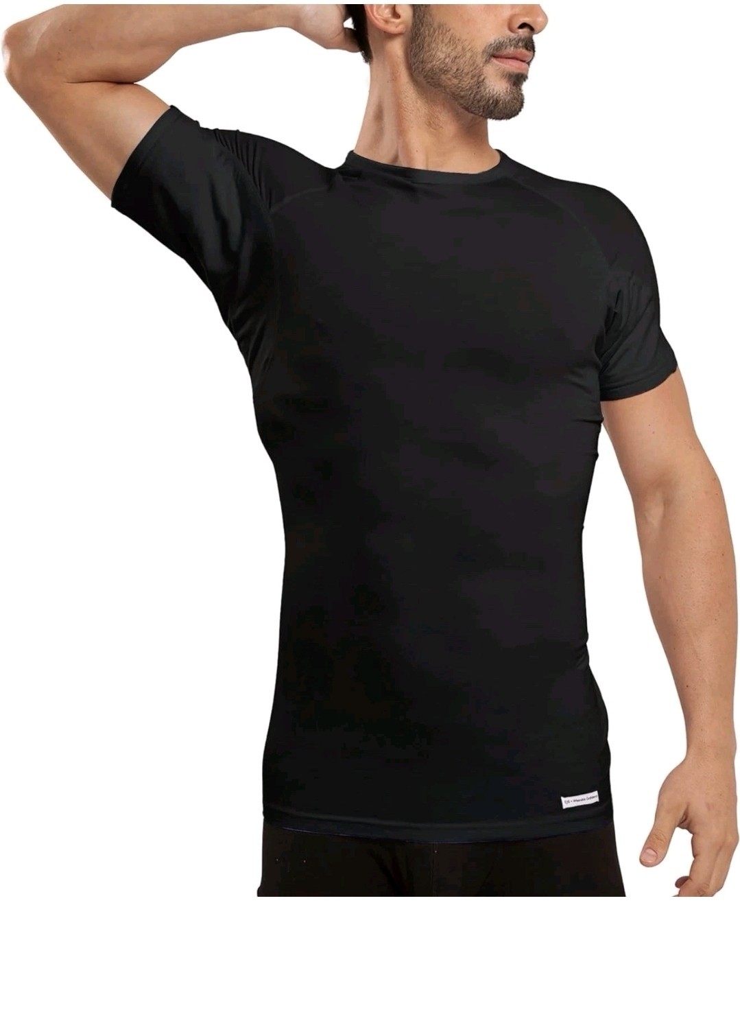 2X Ejis Sweat Defense Model Crew Undershirt T Shirt Modal Black Large Men’s Tee gallery