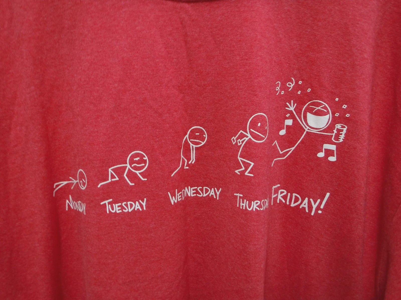 Well Worn Shirt Mens Size 3XL Faded Red Days of the Work Week Party T-Shirt New gallery