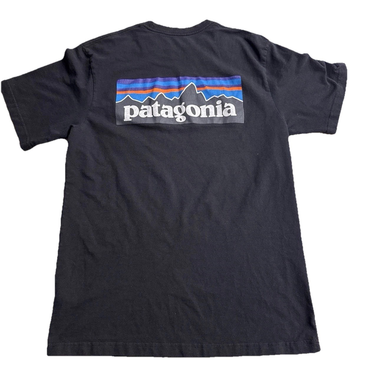Patagonia Men’s S Black Cotton Knit Crewneck Pocket Logo Graphic T-Shirt gallery