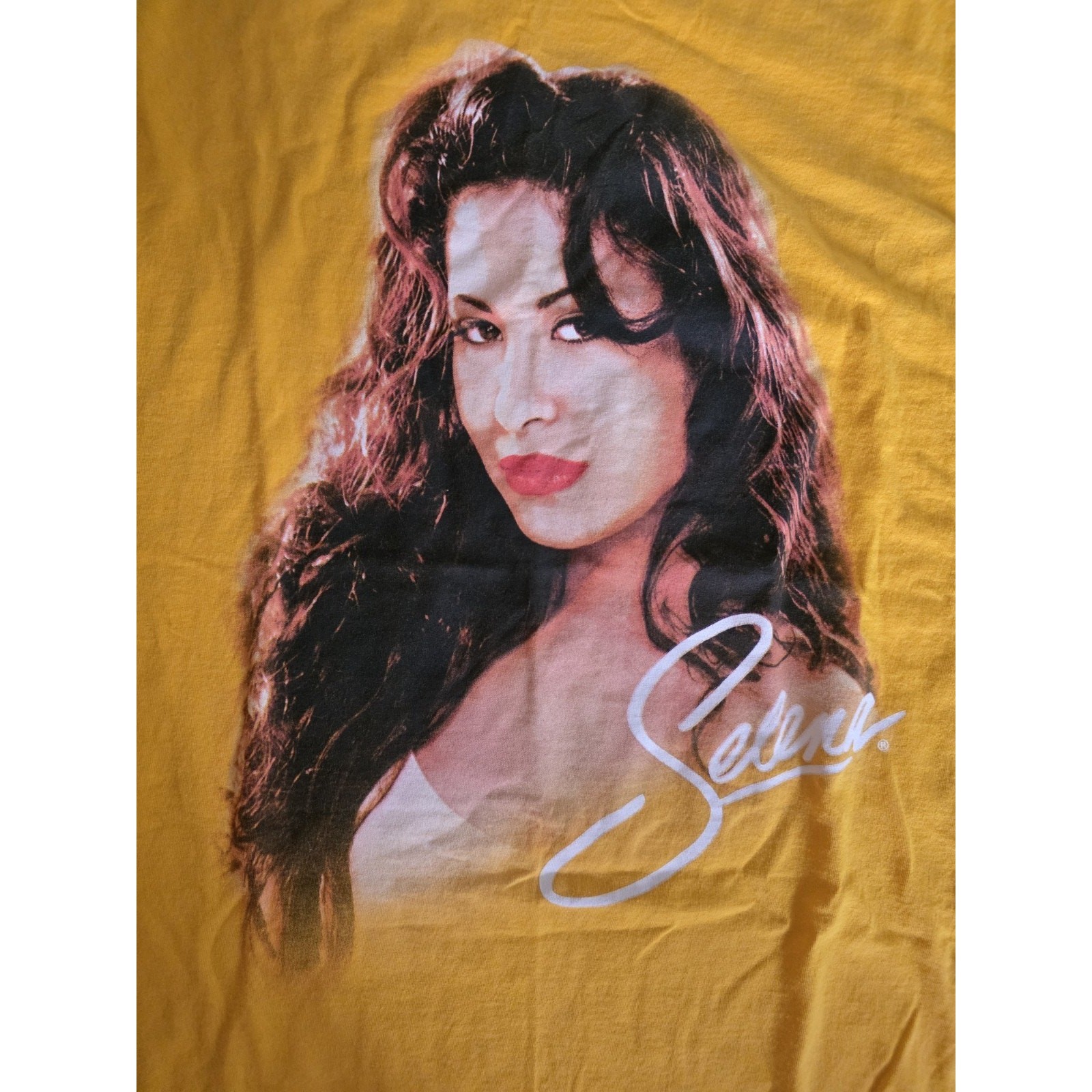 Selena Official Merchandise Yellow Graphic Print Logo Cotton Jersey T-Shirt L gallery